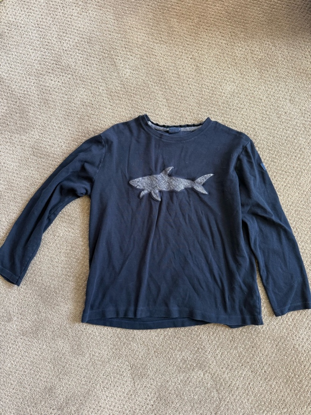 Paul & Shark Navy Long-Sleeve Tee with Shark Patch boys L yachting